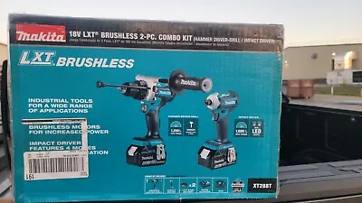 $499 Makita XT288T 18 Volt LXT Lithium-Ion Brushless Cordless 2-Piece Combo Kit • $290