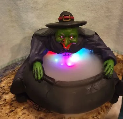 Vintage Halloween Spooky Witch Cauldron Eerie Fog All Hallow's Eve Lighted W Box • $35.99