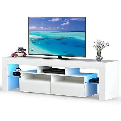 TV Stand With LED Lights Entertainment Center For 60 65 70 Inch TV With Storage • $129.99