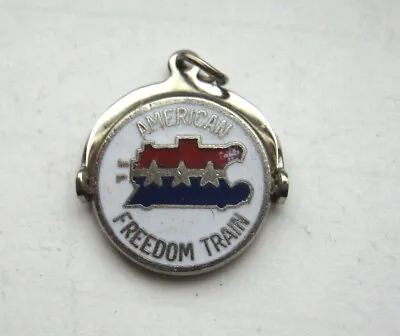 $12.95 • Buy Vintage Sterling Silver Enamel American Freedom Train Spinner Bracelet Charm
