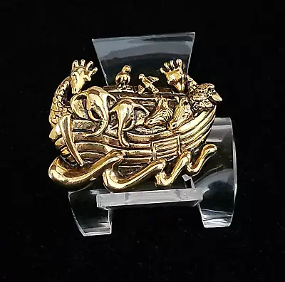 Vintage Signed Mfa 95 (museum Of Fine Art) Noah's Ark Brooch Pin Gold Tone • $15