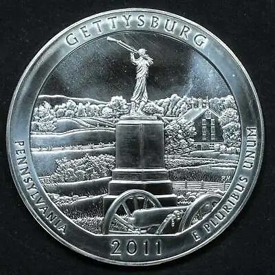 2011 America The Beautiful 5 Oz Silver Quarter Gettysburg Pennsylvania /w Capsul • $199.99