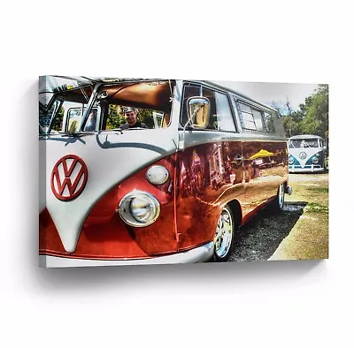 Canvas Wall Art Photo Print VW Classic Vintage Car Bus Camper Volkswagen VWH19 • $109.99