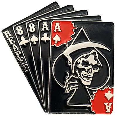 Ace Of Spades Reaper Death Card Jacket Vest Hat Biker PIN  |1.5 Inch • $11.99