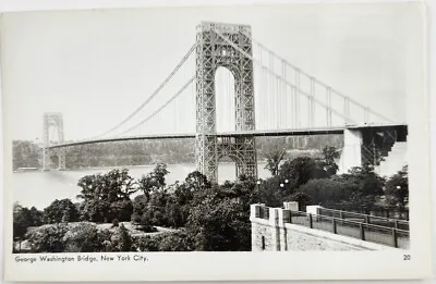 RPPC George Washington Bridge New York City New York NY Real Photo Vtg Postcard • $6.88