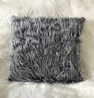 Cushion Cover Cushions Long Shaggy Faux Fur TWO TONE Cushion Or Cover 17 X 17   • £7.99