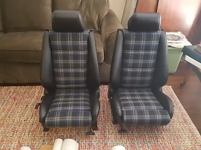 BMW E30 325e 325i 318 SPORT SEAT / REAR UPHOLSTERY KIT SET GERMAN TARTAN PLAIDS  • $1595