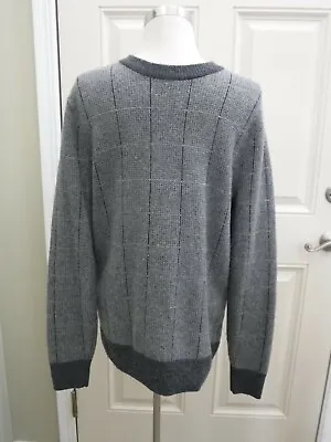 Men's J CREW S Gray Lined Knit Wool Long Sleeve Pull Over Crew Neck Sweater Top • $19.99