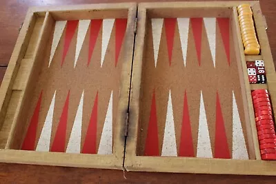 Vintage Crisloid Bakelite Backgammon Set Red & Butterscotch 1  Chips • $96