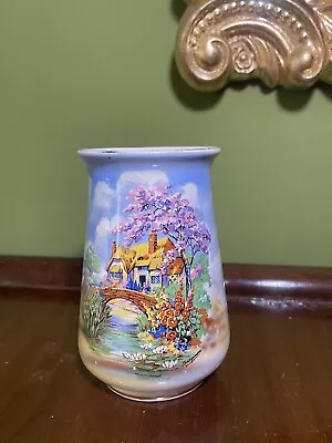 Falcon Ware England Small Vase Pink Cottage Garden Vintage Vase Cherry Blossoms • £12.99