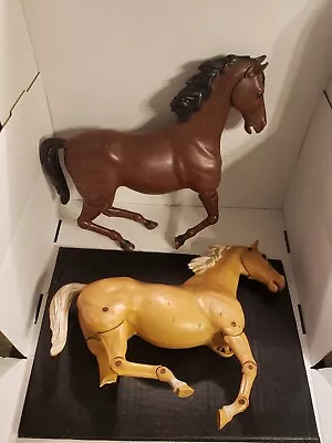 Vintage 1967 Marx Johnny West Comanche & Calvary Horse Set Of 2 • $59.98