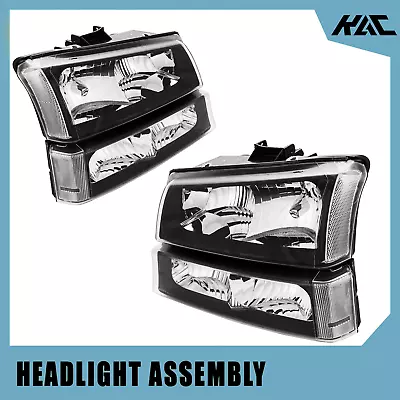 Black Housing For 2003-2006 Chevrolet Silverado 2500HD Headlights Assembly Pair • $70.99