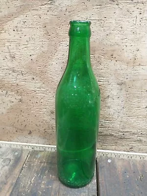 Vintage Clicquot Club 10  Green Glass Soda Pop Bottle Eskimo Mark Retro Decor • $5.81