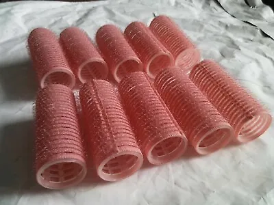 Ladies Hair Rollers Set 10 Pink Rollers Pre-used Still Lots Of Wear Here • £5.95