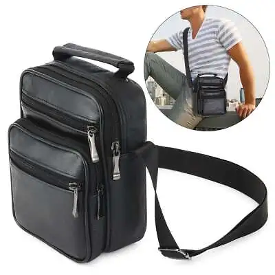 Crossbody Leather Handbag For Men Sling Shoulder Bag Small Travel Business • $10.79