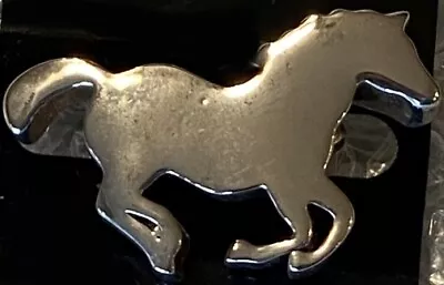 Jewelry Silver Tone Running Horse Large Pin Brooch Pendant Bronco Mustang New • $17.99