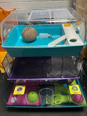 Hamster Cage XL 2 Blue 1 Purple (free) Pre-owned  • £0.99