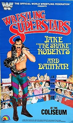 Rare Vintage Ljn Orig. 1985 Series Figure Poster Jake The Snake Roberts! Damian! • $89.95