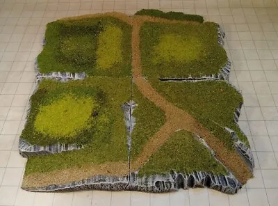 FOUR MODULAR GRASSY HILLS W/DIRT ROAD RAMPS Warhammer Battletech OGRE Warmachine • $50