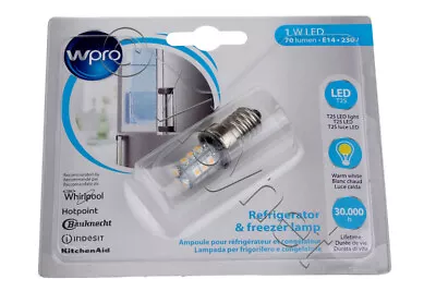 £15.44 • Buy Wpro Lamp Bulb 1W LED E14 T25 Refrigerator Bauknecht Whirlpool 484000008964