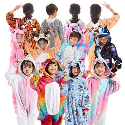 £18.99 • Buy UK Fleece Kids Girls Unicorn 1Onesie Cosplay Costume Pyjamas NightwearJumpsuit