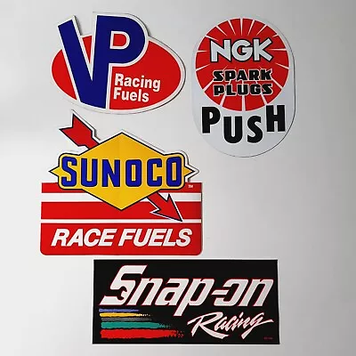 4 Automotive Decals Sunoco Racing Snap On Racing NGK Spark Plug VP Racing Fuel • $12