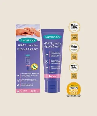 Lansinoh HPA Lanolin Nipple Cream Sore Nipples Cracked Skin Soothes Protect 40ml • £9.99