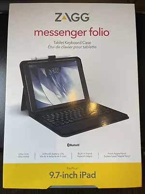 🍒 Zagg Messenger Folio Tablet Keyboard Case For 9.7 In IPad New • $14