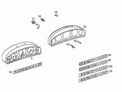 OEM Mercedes Benz New Genuine Instrument Cluster Symbol Warning Light Strip R129 • $29.95