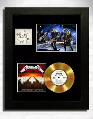 METALLICA Master Of Puppets Signature  GOLD Mini RECORD Style CD Display Framed • £18.99