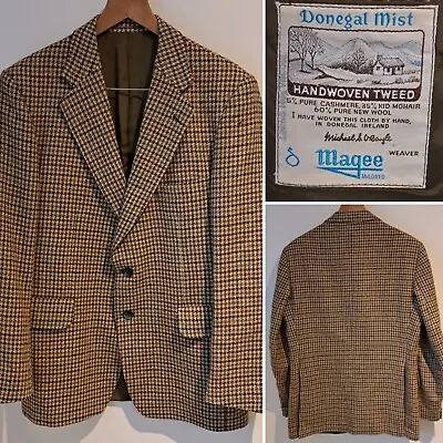 Magee Donegal Mist Tweed Cashmere Wool Blend Button-up Jacket Blazer Size 44r • £59.99