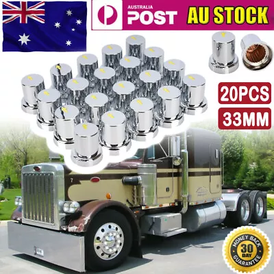 PACKAGE 20 X 33mm SAFETY ARROW ABS CHROME NUT COVERS- AUSTRALIAN SHOP AU • $53.67