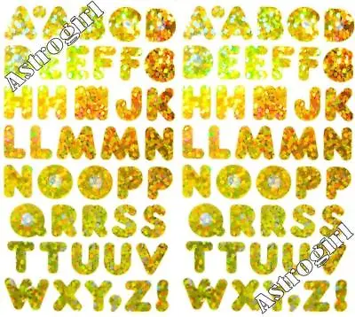 ~ Sparkle Gold Alphabet Uppercase ABC Letters Hambly Studio Glitter Stickers ~ • $2.50