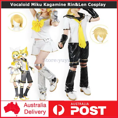 Vocaloid Miku Kagamine Rin&Len Cosplay Completed Outfit+Headset Prop Halloween • $61.63