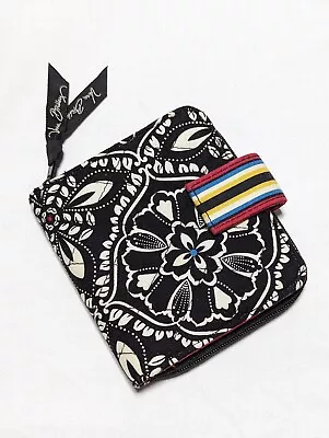 Vera Bradley Barcelona Black Square Snap Closure Wallet • $24.95