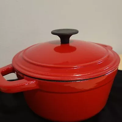 Martha Stewart Dutch Oven Red Enameled Cast Iron 3qt • $19.99