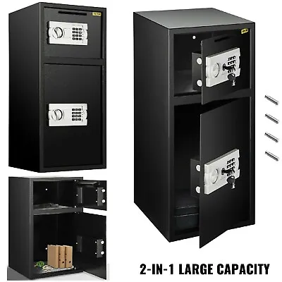  Security Safe Box Depository Safe Cash Drop Box Large Double Door Digital Lock • $185.99