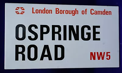 Ospringe Road Nw5  London Borough Of Camden Enamel Porcelain Street Sign • £250