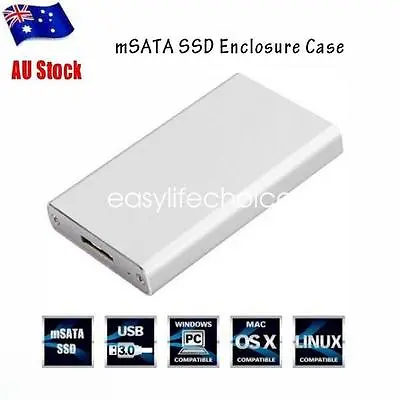 $16.95 • Buy Mini SSD Enclosure Case MSATA SSD Adapter To USB 3.0 Converter External Aluminum