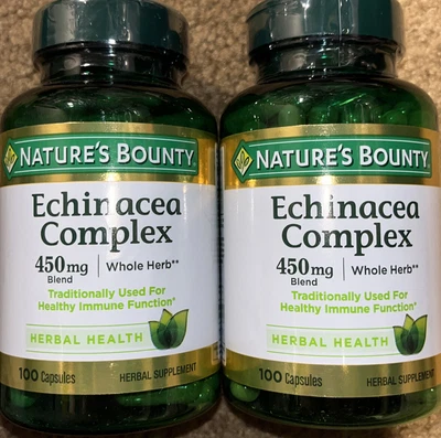 $18.99 • Buy *2* Nature’s Bounty ECHINACEA COMPLEX 450mg WHOLE HERB 100ea Exp 5/24+ FAST SHIP