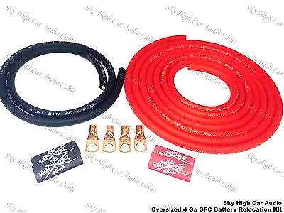 OVERSIZED 4 Ga OFC Battery Cable Relocation Kit 15'+ 2'- Wiring IMCA UMP K6 • $44.95