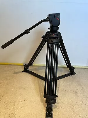 3 Stage Manfrotto 525MVV Tripod & 519 Head Fits Both 75 & 100mm Bowls + Bag • £75