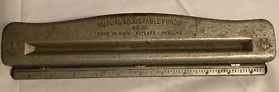 Mutual Adjustable Paper 3 Hole Punch No. 20 Vtg Heavy Metal. Made In USA. 11” • $14.99