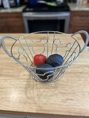 MICKEY MOUSE Wire FRUIT BOWL DISNEY CHROME WIRE BASKET • $35