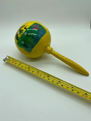 Single Maraca Rumba Shaker Percussion Instrument Yellow Hand Painted Mexico • $5.95