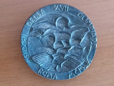 $99 • Buy ROME 1960 Olympic Games Official PARTICIPATION MEDAL Rare No Torch Pin Badge
