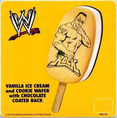 Vintage Good Humor Pricing Sticker 6 X6  WWE The Rock Ice Cream Bar 2002 • $24.99
