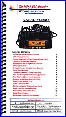 Yaesu FT-2900R Nifty Quick Reference Guide FT-2900 • $24.95