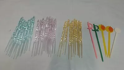 30 Vintage Plastic Cocktail Mixed Drinks Fruit / Olive Spears Sticks Condiment  • $9.49