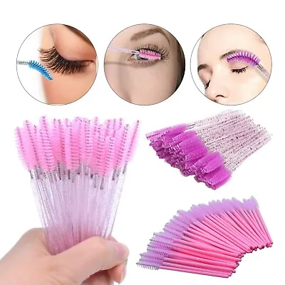 Mascara Wands Disposable Eyebrow Eyelash Brush Lash Extension Makeup Applicator • £1.99